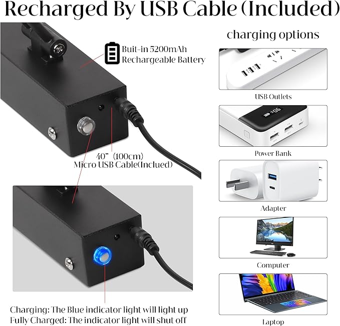 4 Pack Battery Picture Lights, 5200mAh Rechargeable Picture Lights with Remote Timer & Dimmable, CRI95+ 16