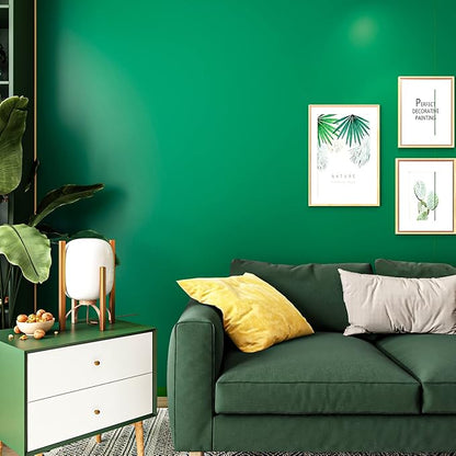 VEELIKE Thick Shamrock Green Wallpaper Stick and Peel Waterproof Green Contact Paper for Kitchen Cabinets Shelves Walls 24''x118'' Self Adhesive Removable Solid Color Wallpaper for Bedroom Living Room