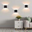 Lightess Indoor Wall Sconce Dimmable 10W, Modern LED Wall Lamp Black, Up Down Wall Mount Lights Mini Metal for Living Room Bedroom Hallway Decor, Warm White, O1185TP