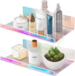 NiHome 2-Pack Medium Iridescent Acrylic Floating Shelves with Edge, 7.9