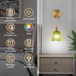 Battery Operated Wall Sconce Set of 2,Adjustable Chain Retro Gold Wall Mounted Light,Rechargeable Wall Light with Remote, Wireless Indoor Wall Lamp for Living Room Bedroom