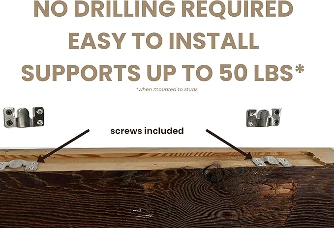 Modern Timber Craft Reclaimed Wood Floating Wall Shelf | Solid Rustic American Barnwood, Floating Shelf Brackets | 2.75