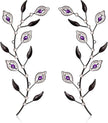 sxnzequnze 2 Pcs Metal Leaf Wall Art Crystal Bling Decorations Silver Leaves 3D Iron Handmade Home Decor Hanging Minimalist Accents Modern Set for Living Room Bathroom Bedroom Dining Room Hallway