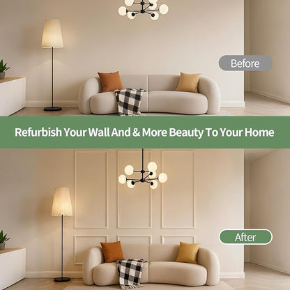 KESHWELL Premade Wall Panels Set of 6 Pcs,Wainscoting Panels for Interior Wall Decor Living Room Bedroom,Ready-to-Assemble Accent Wall Molding Kit For Home Decor,3X(54''x24''&24''x24''),1.69'' (Width)