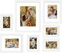 FrameWorks 7-pc Set Collage Wall Classic Wooden Picture Frames Tempered Glass/White / 1-11