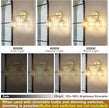Vintage Bathroom Light Fixtures,2-Light Hardwired Vanity Lights with Amber Tulip Glass Shade,Gold Bathroom Vanity Light for Mirror Restroom,E26 Socket,14.57 in(Bulbs Not Included)