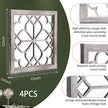 Tatuo 4 Pcs Mirrors Square Wall Mirror, Gorgeous Rustic Farmhouse Accent Mirror, Rustic for Bathroom Renovation Bedrooms Living Rooms, 12 x 12 Inch(Elegant White)