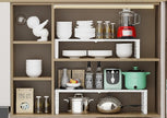Expandable Cabinet Shelf Organizer Storage Spice Rack Shelves for Kitchen Stackable Adjustable Pantry Cupboard Bathroom Countertop Desktop(2Packs/White/Medium)