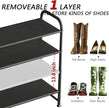 Shoe Rack 4 Tier Long Storage Organizer Wide Metal Shoe Shelf for Closet Entryway Black