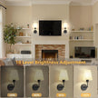 DORESshop Battery Operated Wall Sconce Set of 2, Wall Light Wireless Easy to Install, Dimmable and Adjustable Sconces Wall Decor, Rechargeable Wall Lamp for Bedroom, Living Room, Black 13.8in