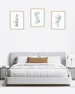 HesenDot Boho Art wall Décor,Botanical Print Set of 3, Blue Gallery Wall art,Abstract Line Watercolor Floral Home Decor,living room,bedroom