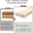 BGMG Wood Floating Shelves 18 inch,White Floating Shelves for Wall,Solid Wood Wall Shelves for Bathroom Living Room Bedroom Kitchen Farmhouse Set of 2-18x 6.7 x1.25 inch
