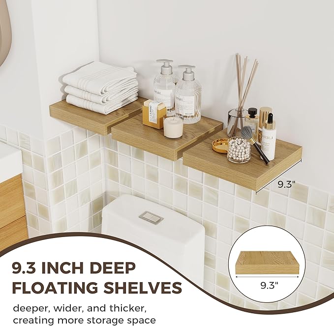 Fun Memories Square Floating Shelves for Wall, 9.3