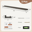 Picture Ledge Shelf, Floating Shelves Set of 2, Solid Pine Wood 72'' Long Large Nursery Book Shelves for Toys Storage, Kids Bookshelf for Living Room Bedroom Decor Books Photo Frames, Grey