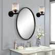 TISLYCO Black Wall Sconces Set of 2, Bathroom Wall Lighting Fixtures Over Mirror, Vanity Light, Modern Glass Shade Wall Lamp Black Indoor Decor for Bedroom Living Room Entryway