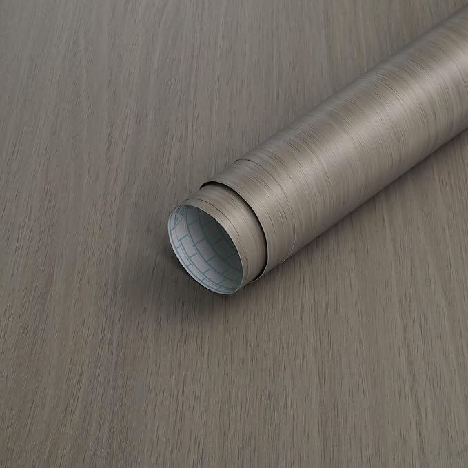 Heroad Brand Grey Wood Wallpaper Peel and Stick Wallpaper for Cabinets Removable Modern Wood Grain Contact Paper Self Adhesive Wood Contact Paper Roll 15.7"x393"