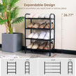 Gonfoam 4-Tier Expandable Shoe Rack,Adjustable Shoe Shelf Storage Organizer Heavy Duty Metal Free Standing Shoe Rack for Entryway Closet Doorway (Black)
