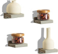 Freezing point Small Floating Shelf for Wall Set of 4 Natural Wood 4Inch Mini Wall Shelves Decor Plant Display Collectibles Mounted Kitchen Bathroom Bedroom Corner Decorative Storage Tiny Stand Grey