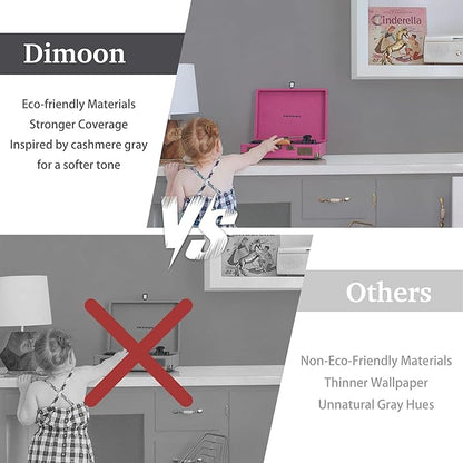 Dimoon 17.7''x118'' Peel and Stick Wallpaper Grey Contact Paper for New Environmentally Friendly Materials Thickening Upgrade Embossed Renter Friendly Gray Wall Paper Modern Vinyl Countertop Bedroom