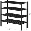 4 Tier (Thick) Bamboo Shoe Rack for Closet Free Standing Wood Shoe Shelf for Entryway Small Space Stackable 27