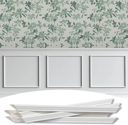 3-Frame 16" x 16" Premade Accent Wall Molding Kit, Ready-to-Assemble Wainscoting Panels, Pre-Cut Chair Rail Moulding Trim Picture Frame for Home Décor