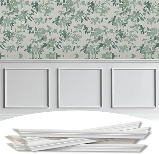 3-Frame 16" x 16" Premade Accent Wall Molding Kit, Ready-to-Assemble Wainscoting Panels, Pre-Cut Chair Rail Moulding Trim Picture Frame for Home Décor