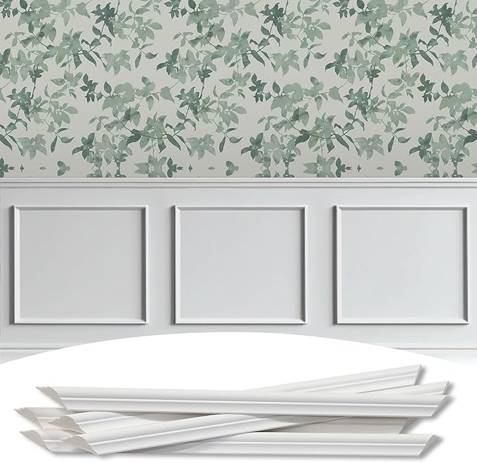 3-Frame 20" x 20" Premade Accent Wall Molding Kit, Ready-to-Assemble Wainscoting Panels, Pre-Cut Chair Rail Moulding Trim Picture Frame for Home Décor