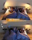 Rechargeable Wood Wall Sconce (2 Pack) with Remote & Touch, 5200mAh Battery Operated Wall Lights with 3 Color Temperatures & RGB. Magnetic, Stick-On, Dimmable Wall Reading Lamp for Bedroom, Picture