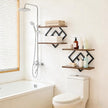 Set of 2 Floating Shelves Farmhouse Wall Shelves 2-Tier Decorative Hanging Shelves Wall Mounted Bathroom Shelves Wooden Wall Decor Shelf (Dark Brown)