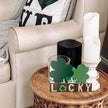 Lucky Wooden Sign St. Patrick's Day Table Decor Shamrock Home Office Table Top Decor Centerpiece Decorations for Tiered Trays Shelf Coffee Bar Mantle Windowsill