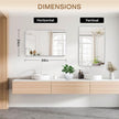 Wall Mount Mirror for Bathroom, Brushed Silver Metal Framed Rounded Corner Rectangular Vanity Mirror (24