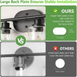 Ascher 4-Light Bathroom Light Fixtures, Modern Vanity Lights with Clear Glass Shade, Matte Black Wall Lamp for Bathroom Mirror Hallway Cabinet Porch