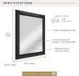 MCS 28x34 Large Wall Mirror, Brushed Black Frame & Beveled Detail Mirror, Vertical & Horizontal Wall Hanging Mirror for Bathroom, Bedroom & Livingroom