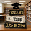 2026 Graduation Table Decorations Class of 2026 Senior Tiered Tray Decor Wooden Cap Block Signs Farmhouse Congrats Grad Tabletop Party Centerpiece for Tables Wooden Sign for Home Decor