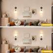 Battery Operated Wall Sconces Set of 2, Black Rechargeable Wireless Wall Lights with Milky White Shade, 12 RGB and 3CCT Dimmable Wall Lamps with Remote for Bedroom Living Room Hallway