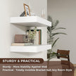 Floating Shelves for Wall, 24 Inch Wide x 12 Inch Deep Floating Shelves, Long Wood Floating Wall Shelf Shelves for Living Room Bathroom Bedroom Kitchen Home - (White, 24