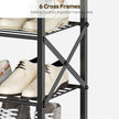 8 Tier Shoe Rack, Shoe Storage Organizer, Large Capacity Shoe Shelf Holds 32 Pairs of Shoes, Sturdy and Stable, for Entryway, Hallway, Closet, Dorm Room, Greige and Black SS08BG