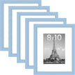 upsimples 8x10 Picture Frame Set of 5, Display Pictures 5x7 with Mat or 8 x 10 Without, Wall Gallery Photo Frames, Blue