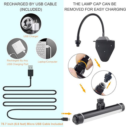 BIGMONAT Cordless Picture Light, Rechargeable Display Lamp, Clip on Painging Frame, Led Art Light with Timer, Dimmable Painting Light 3 Lighting Modes for Dart Board