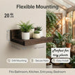 Z metnal Mini Floating Shelves, Small Natural Wooden Display Wall Shelf for Picture Ledge, Pawlownia, Wall Mounted, 8 x 5.5inch, 2 Pack