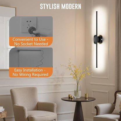 HEERTTOGO Battery Operated Wall Sconces Set of 2,10000Mah Living Room Wall Lights with Remote Control,360° Rotatable Dimmable 3-Color Temperature Led Rechargeable Wall Lamp for Bedroom,Hallway