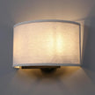 2-Light Linen Fabric Boho Hallway Wall Sconce Indoor Light Fixture, Dual Vintage Industrial Hardwired Half Moon Wall Lighting Semicircle Textile Shade for Bedroom Living Room Corridor Study