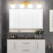 Ralbay Mid Century Gold Bathroom Vanity Lights 4-Light Gold Milky Glass Modern Bathroom Lighting Fixtures Over Mirror, Gold 4-Light (Exclude Bulb)