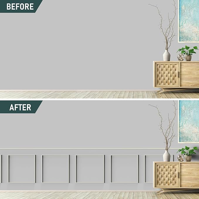 Melkus Peel and Stick Wall Molding Kit, 3 Sets 24
