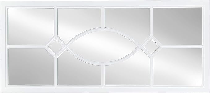 Kate and Laurel Cassat Casual Modern Window Wall Accent Mirror, White