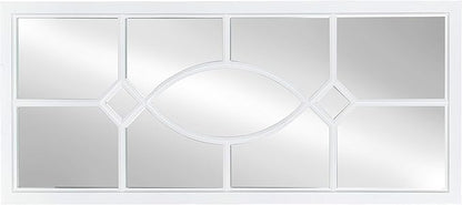 Kate and Laurel Cassat Casual Modern Window Wall Accent Mirror, White