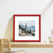 Vittanly 12x12 Picture Frames Set of 9, Shatter Resistant Plexiglass, Display 8x8 Pictures with Mat or 12x12 without Mat, Photo Frames for Wall Mount, Engineered Wood, Red