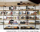 Industrial Wall Mounted Iron Floating Pipe Shelves/Shelving/Racks/Storage/Bookcases/Brackets, DIY Open Bookshelves/Shelving for Kitchen/Office, Retro Black,(5-Tier Shelf Brackets,Not Include Planks)