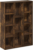 Furinno LUDER Book Shelf, 11-Cube Bookshelf, Reversible Bookcase, 9.4 x 29.1 x 41.7, for Living Room, Bedroom, Home Office, Amber Pine
