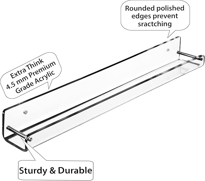 AMT 6 Pack Acrylic Floating Shelves, 15